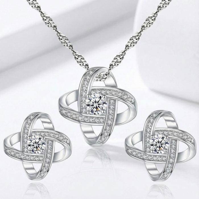 Parure Bijoux Femme Zircon Triangle Or - Collier Pendentif + Boucles D'Oreilles Vintage, Ajustable, Cadeau Élégant 2 Pièces