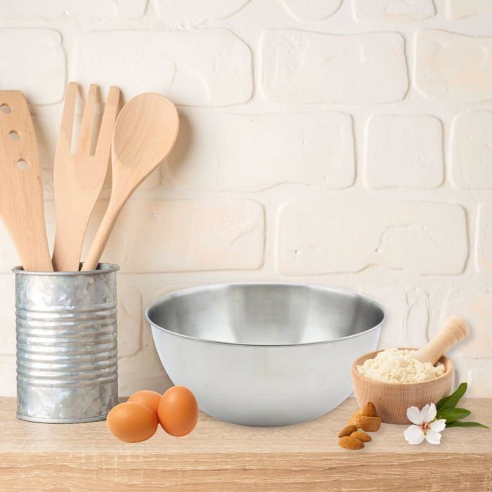 KRÜGER SALADIER EN ACIER INOXYDABLE 28 CM 2,5 L - Boîte de rangement