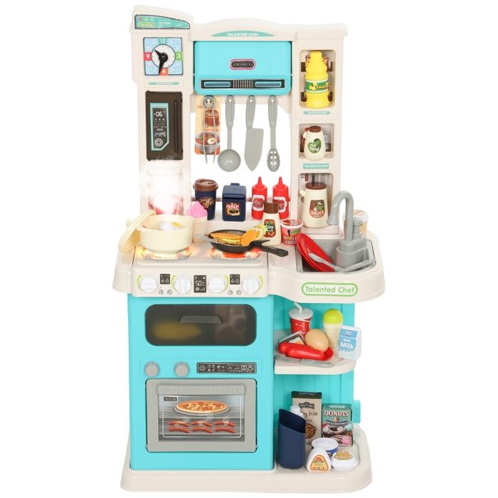 Set Cuisine Enfant 35 Pièces – Ustensiles, Aliments à Découper, Tablier – Jeu De Rôle Dès 3 Ans