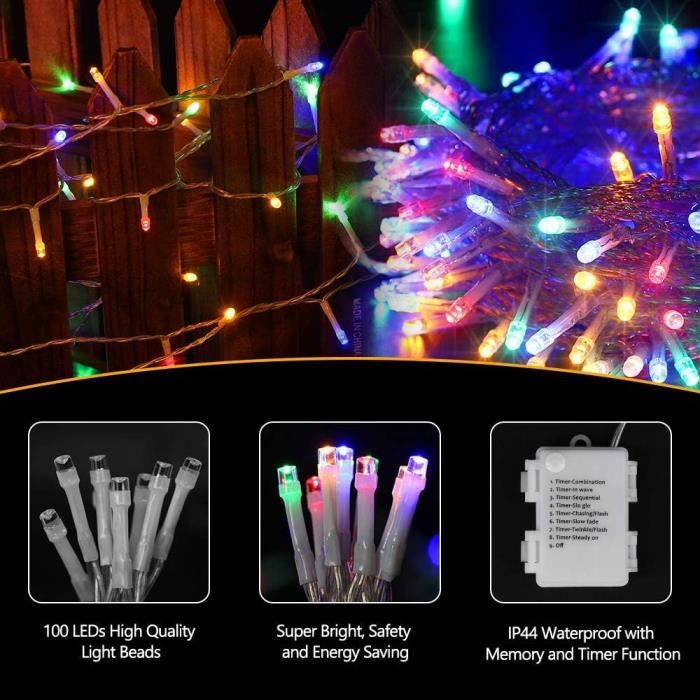 Guirlande Lumineuse Halloween Extérieur BrizLabs 10M 100 LED USB Changement  d