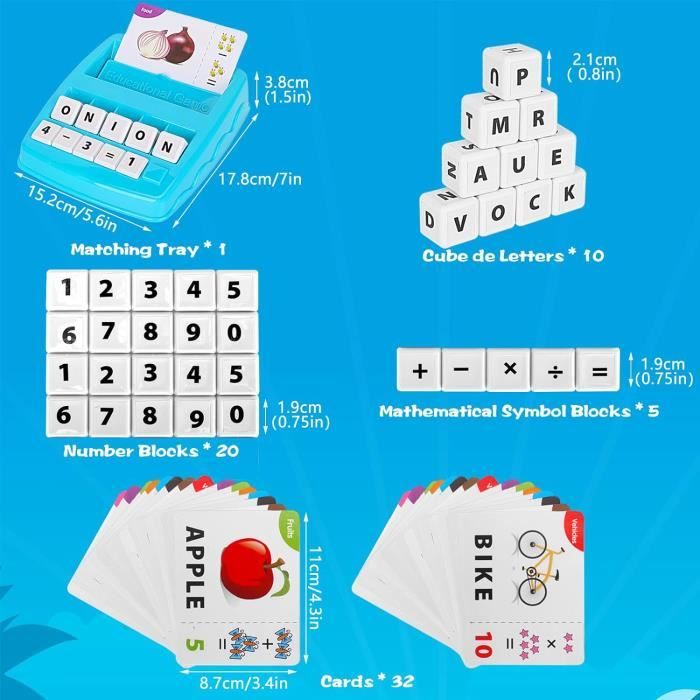 Jeux Educatif 3 4 5 6 7 8 Ans - Apprendre A Compter, 3-8 Ans Jouet Enfant  Anglais Lettre Scrabble Jouet - Reconstituer Les M[u1810] - Cdiscount Jeux  - Jouets