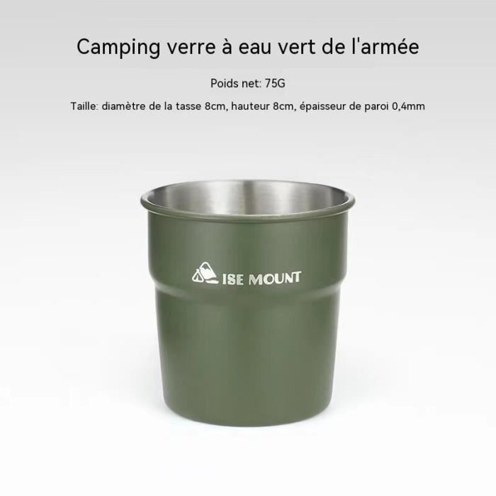 Tasse De Camping HERCHR 350ml - Acier Inoxydable Avec Couvercle Et Poignée Pliable
