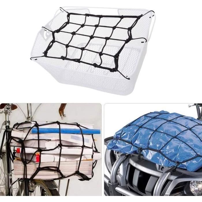 Filet à Bagages Elastique,Filet Moto Sangle Bagage Elastique,Crochets pour  Vélo Moto Fixer Casque Bagage Filet Transport