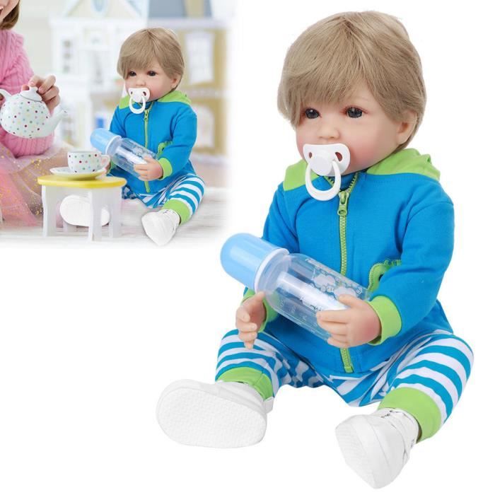 Fydun Poupee bebe Plein corps silicone garcon bebe poupee realiste bebe poupee enfants jouet cadeau d anniversaire 55 cm
