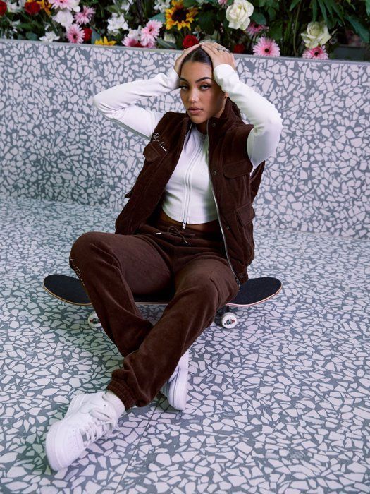 Doudoune sans manches effet velours femme Project X Paris marron