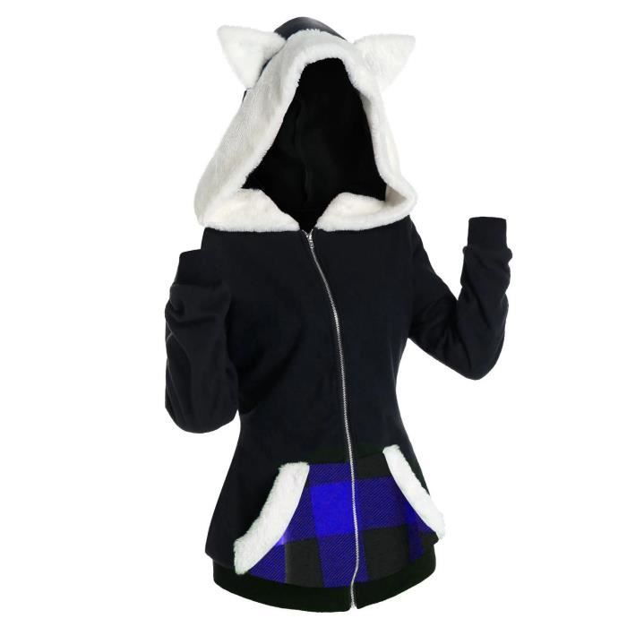 Sweat capuche unisexe manches longues Cosplay oreille de chat