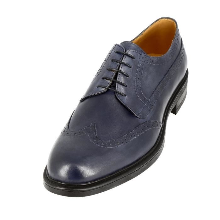 Shoes Derbies Bleu Marine Homme Chaussure Homme Derby En Cuir Bleu