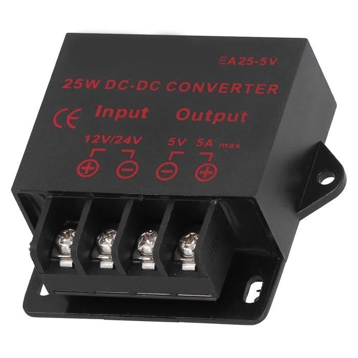 DC-DC 12V/24V à 5V 5A 25W Convertisseur d'Alimentation de Module Buck de Tension pour Véhicule Automobile