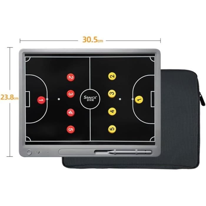Tableau Tactique LCD Badminton 15″ – Effacement Instantané, Verrouillage, Stylet Inclus, Sac De Rangement, 31x24 Cm