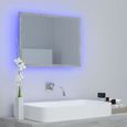Miroir décoratif à LED - Aggloméré et acrylique - Gris béton - 60x8,5x37 cm - Contemporain-2