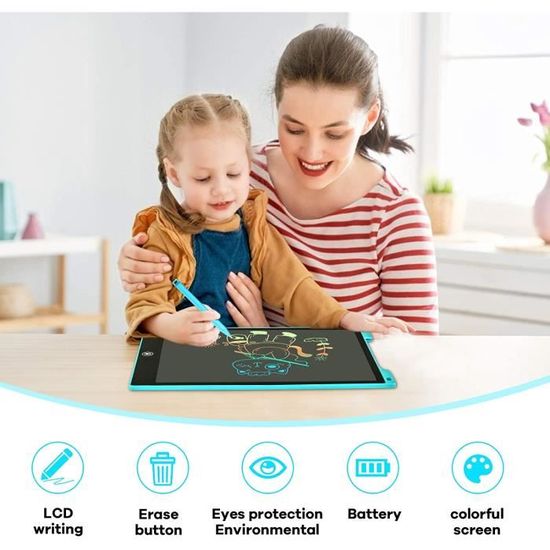 Tablette D'Écriture LCD 16 Pouces Colorée Electight - Jouet Éducatif Enfants Avec Verrouillage - Bleu
