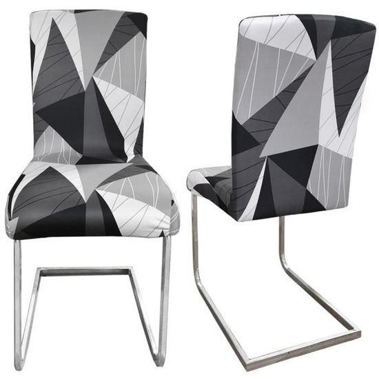Housses Assises De Chaise élastiques - Lot De 4, Taille ~48x48cm, Gris Clair, Lavables