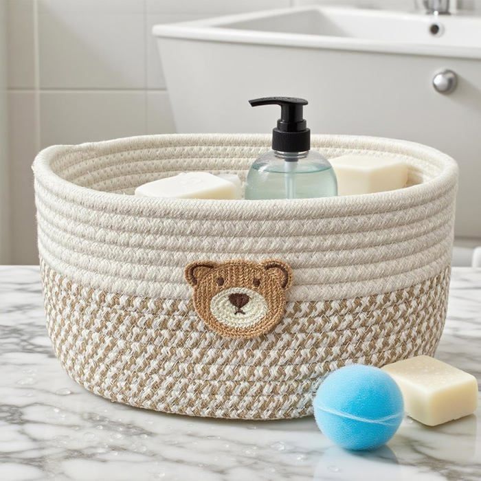 Ezvsevuo Panier Rangement Coton Tressé, Lot de 5 Panier de Rangement Empilables, Boite Rangement Organisation Salle de Bain, Corbeille de Rangement pour Bebe, Buanderie, Cuisine - Vert & Blanc