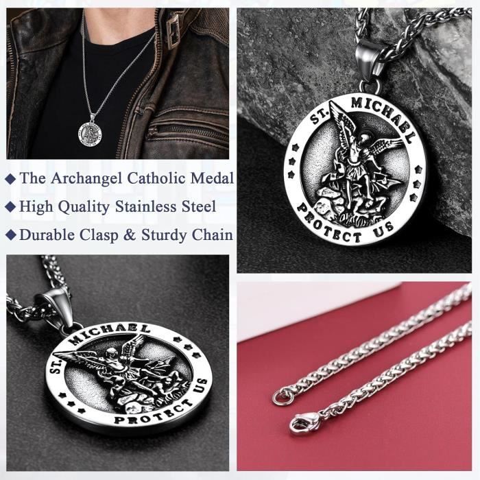 Collier Sceau Des 7 Archanges FaithHeart - Acier Inoxydable 316L - Chaîne 55+5cm - Protection Spirituelle Homme Femme