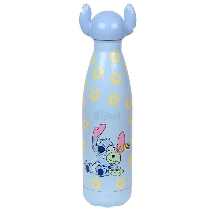 Gourde Aluminium Enfant Stitch 560 Ml Avec Bec Rétractable - Bouteille D'eau Ludique Et Anti-fuite | Design Disney