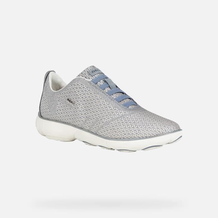 Baskets basses femme GEOX D NEBULA Beige Textile Beige et bleu aviateur clair