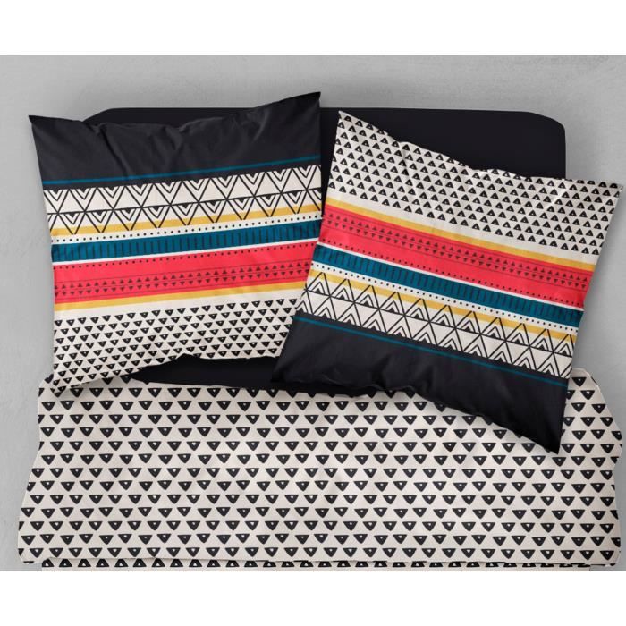 Dessus De Lit Etnik 240x220 Cm Reversible - 100% Polyester | Déco Chambre Style Bohème