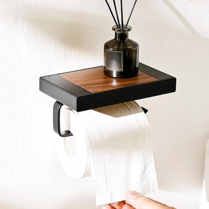 Porte-papier wc noir brillant - Olfa, expert en toilettes