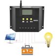 Contrôleur de Charge solaire, régulateur de panneau solaire, plastique 12 V 24 V avec rétroéclairage écran LCD régulateur de-3