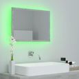 Miroir décoratif à LED - Aggloméré et acrylique - Gris béton - 60x8,5x37 cm - Contemporain-3