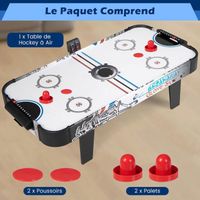 Table De Air Hockey COSTWAY Avec Marqueur électronique LED - Ventilateur 12V - Bandes Lumineuses - Pour Enfants Et Adultes - 7