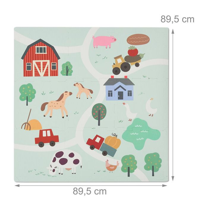 Relaxdays Tapis de jeu pliable, motifs marins, réversible, sans Relaxdays Tapis de jeu pliable, motifs marins, réversible, sans