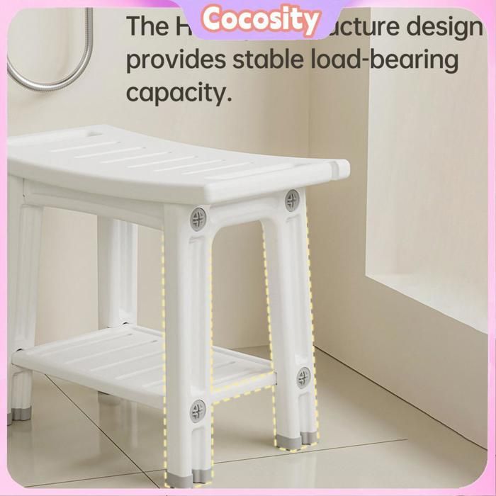 Ybaymy Banc De Douche Escabeau Acrylique Transparent - Repose-Pieds Et Siège Design
