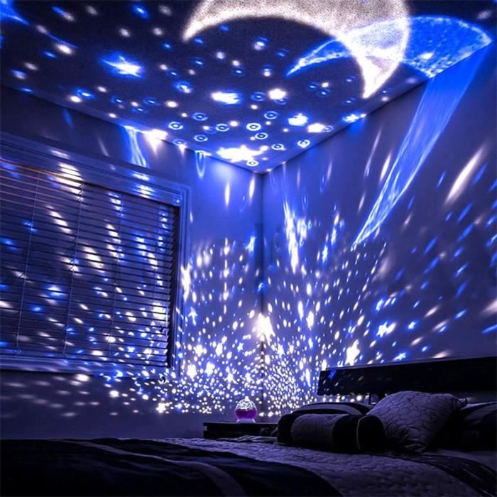 Type A-Projecteur rotatif ciel lune étoilé, veilleuse pour chambre  d'enfant, lampe de projection Starlight, p - Cdiscount Maison