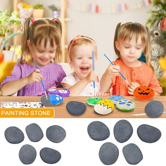 Pierres à Peindre 8 Pièces De Pierres Plates Pour La Peinture 8-12 Cm Pierres Peintes à La Main Galets à Peindre Pour Peinture à Faire Soi-même, Décoratifs Pour Aquarium Et Jardin