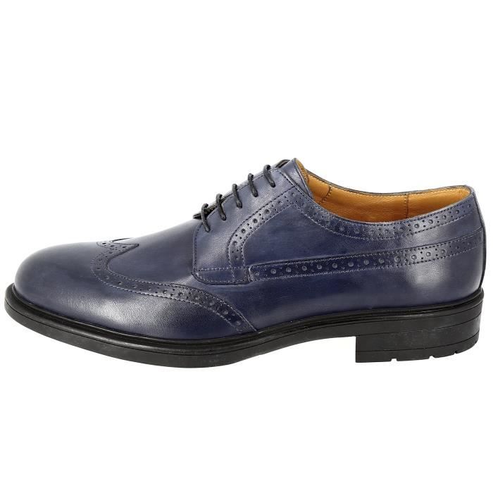 Chaussure homme Derby en cuir Bleu marine MARQUE 360 elegante et confortable forme elancee Bleu Cdiscount Chaussures