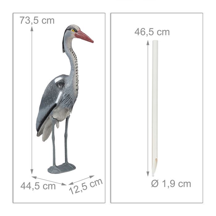 Relaxdays – Statue de jardin cigogne – Figurine déco 80 x 22 x 64 cm – Protection héron pour mare – En plastique blanc/rouge Relaxdays – Statue de jardin cigogne – Figurine déco 80 x 22 x 64 cm – Protection héron pour mare – En plastique blanc/rouge