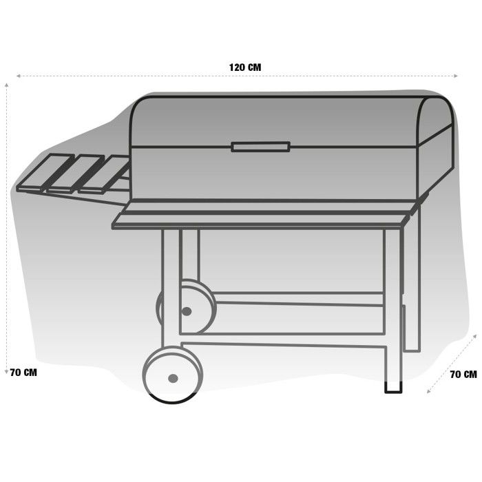 Housse Pour Barbecue Rond Ø70 X H75 Cm - Polyester 600D étanche & Anti-UV - Terre Jardin - 5