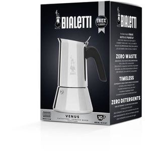 Cafetière Italienne Moka Cuisinox Roma 10 Tasses - Acier Inox 18/10 - Base Induction - Fabriquée à La Main