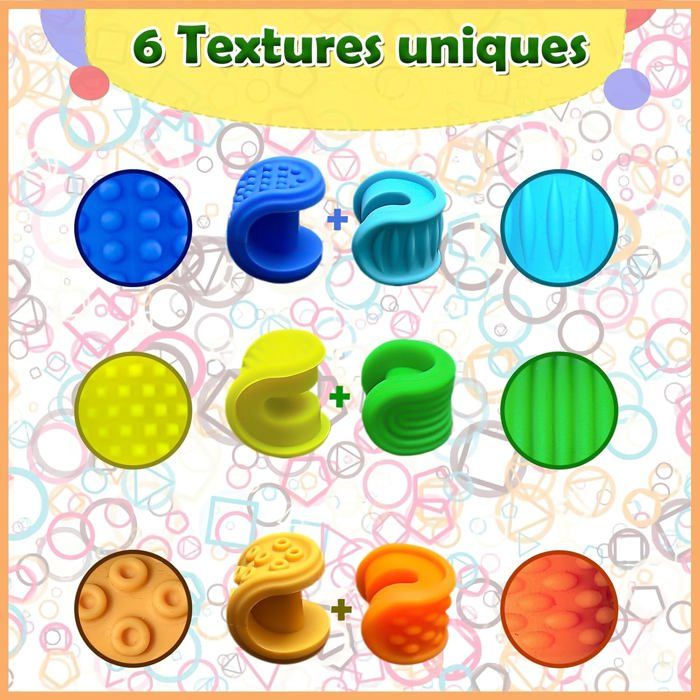 Balles Sensorielles Texturées – Lot De 3 – Silicone – Picots, Vagues, Rainures – Anti-stress – Autisme, TDAH – Dès 3 Ans