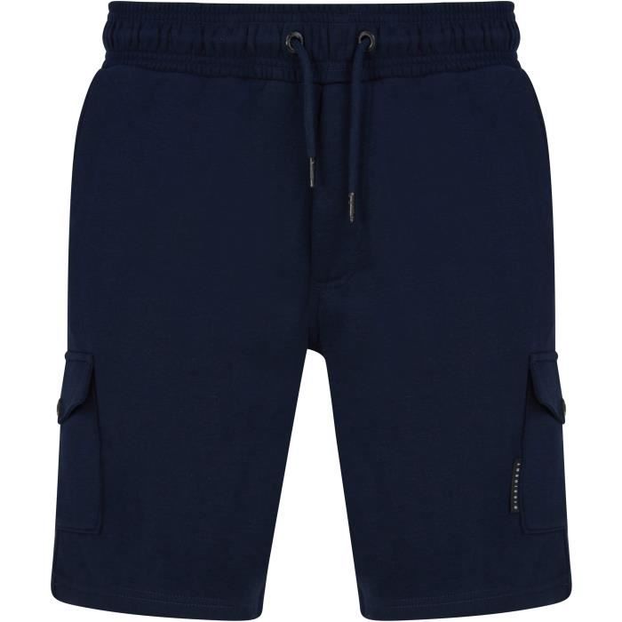 DISSIDENT Short Molleton Cargo Bleu Marine Homme