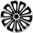 Enjoliveurs de roues EXTRA STRONG noir-blanc 14" lot de 4 pièces-0
