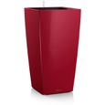 Pot de fleur - LEC - Cubico Premium 40 - Rouge - Avec réserve d'eau - Kit complet-0