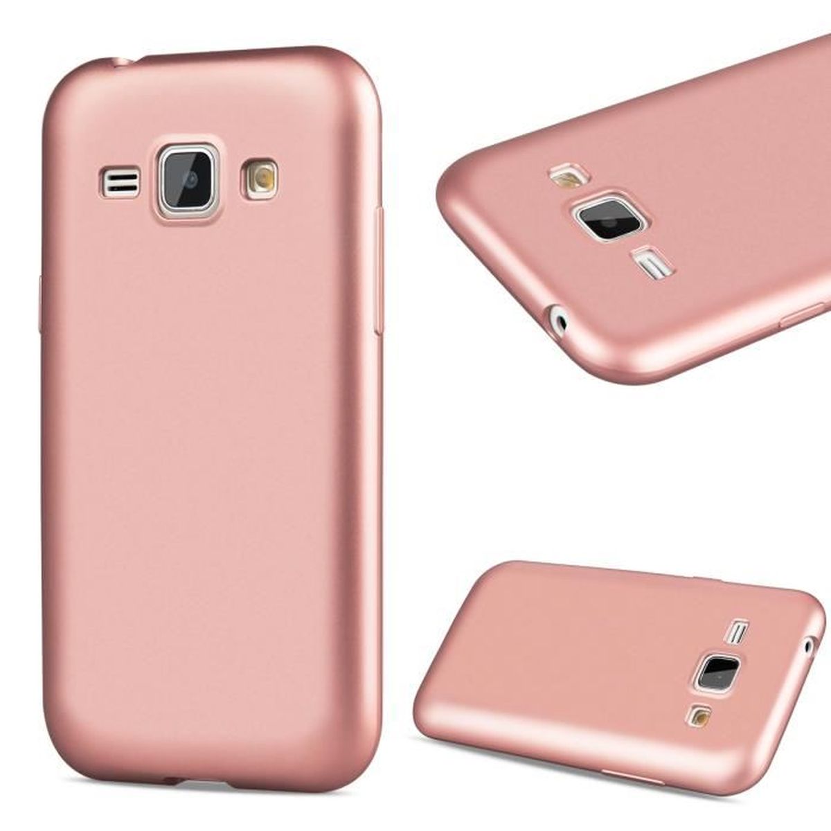Coque Samsung Galaxy J1 Rose Or Gel Silicone Flexible Doux Case ...