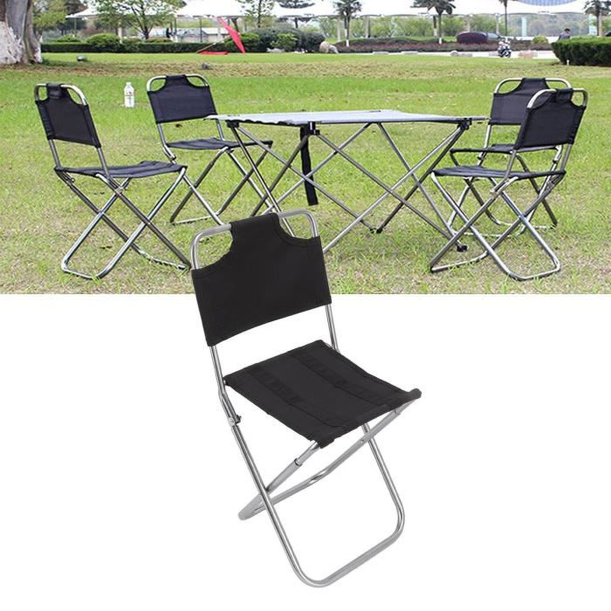 Chaise de camping pliante XL Outdoor Accoudoirs Acier 136 kg KINGCAMP