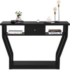 RELAX4LIFE Table de Console d'Entrée - Tiroir et 3 Compartiments de Rangement - 120 x 30 x 81,3 CM - Charge Max 60 KG - Noir