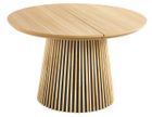 PEGANE Table à manger ronde extensible coloris chêne - diamètre 120-200 x hauteur 75 cm