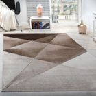 PACO HOME Tapis Design Moderne Motifs Géométriques Poils Ras Brun Beige Blanc Chiné [230x320 cm]