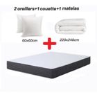 IZTOSS Pack matelas mémoire de forme 160x200 Memo HR + 1 couette 240x220 + 2 oreillers 60x60