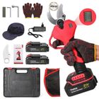 Sécateur Électrique Sans Fil PRUMYA 900W 40mm Affichage LED avec 2 Batteries 21V 7500mAh et Lame de Rechange et Sac à Dos