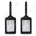INNOVTEC TD® Lot de 2 Étiquette bagage cuir Noir voyage bagages sac à main d'identification Valise Poignée Attacher Étiquette Tag étiquette