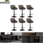 Willonin® Ensemble de 6 Chaise de cuisine, Tabouret de bar en tissu Marron pour restaurant salle à mange