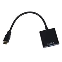 INECK® Câble Adaptateur 1080P Mini HDMI mâle vers VGA femelle pour ordinateur, tablette, MP4 et moniteur (Noir)