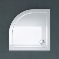 Receveur de douche Sogood Faro03 acrylique bac à douche plat blanc en forme d’un quart 80x80x4cm avec bouchon AL01