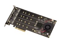 Carte contrôleur M2 PCIe 3.0 x8 pour 4 SSD M.2 NVMe M Key. Chipset PLX8724 - Bande passante 64GB Max 12000MB/s