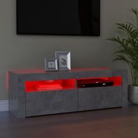 Meuble TV LED Gris béton 120x35x40 cm - VINGVO - Contemporain - Design
